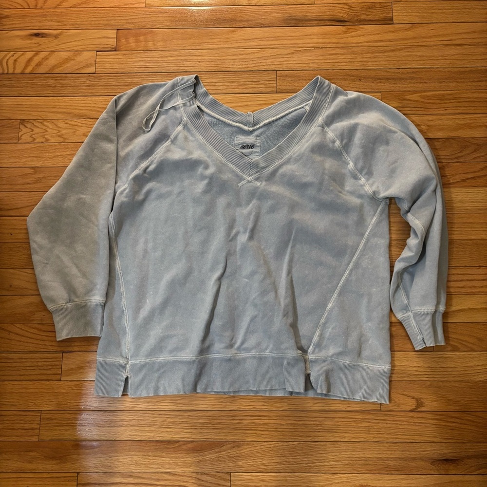 Aerie Downtime V Neck Pullover Longsleeve Sweater - Size Large